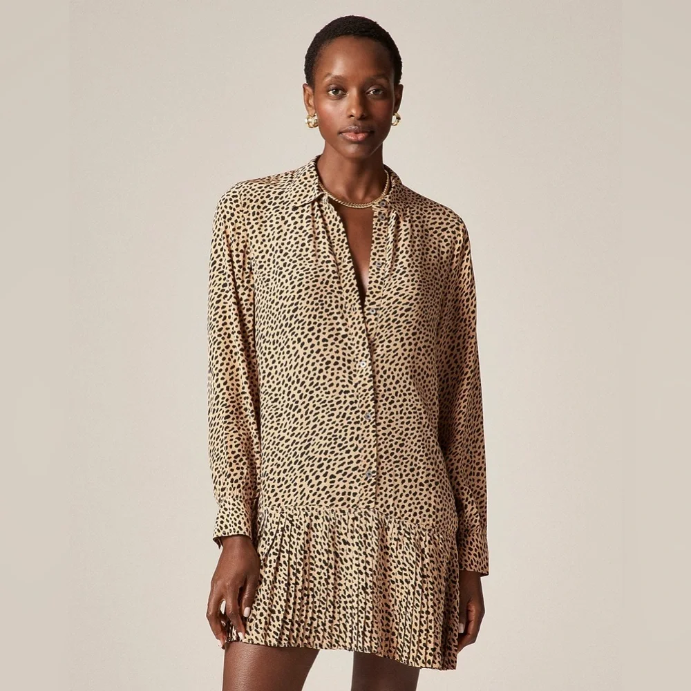 J Crew Amelia shirt-dress in cheetah print NWT - Picture 4 of 13